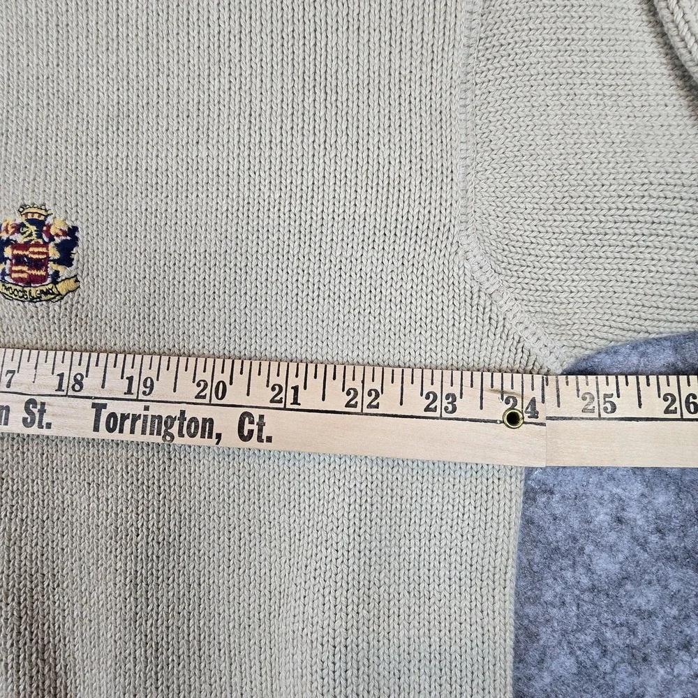 Woods & Gray Sweater Mens Extra Large Beige Crest Embroidered Cotton Pullover XL - Picture 8 of 16